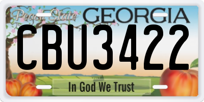 GA license plate CBU3422