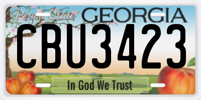 GA license plate CBU3423