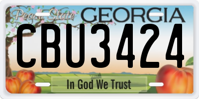 GA license plate CBU3424