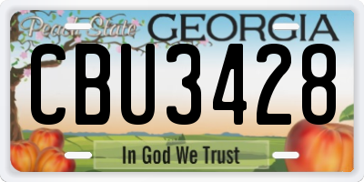GA license plate CBU3428