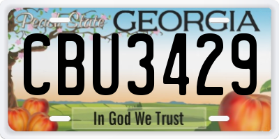 GA license plate CBU3429