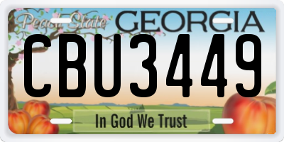 GA license plate CBU3449