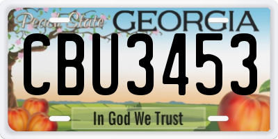 GA license plate CBU3453