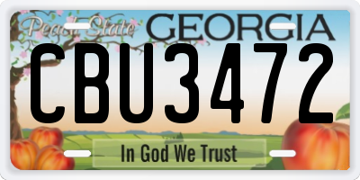 GA license plate CBU3472