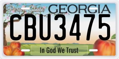 GA license plate CBU3475