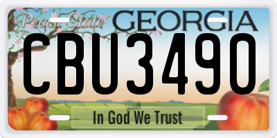 GA license plate CBU3490