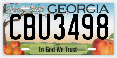 GA license plate CBU3498