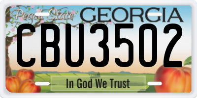 GA license plate CBU3502
