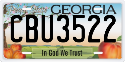 GA license plate CBU3522