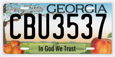 GA license plate CBU3537