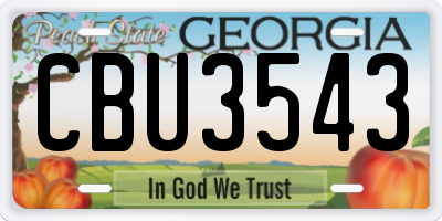GA license plate CBU3543
