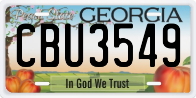GA license plate CBU3549
