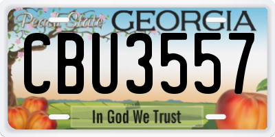 GA license plate CBU3557