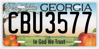 GA license plate CBU3577