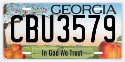 GA license plate CBU3579