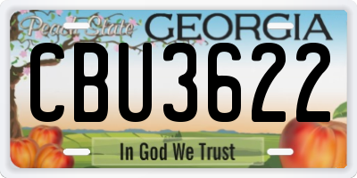 GA license plate CBU3622
