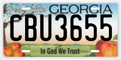 GA license plate CBU3655