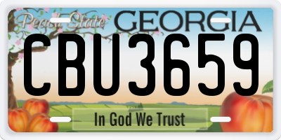 GA license plate CBU3659