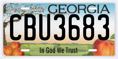 GA license plate CBU3683