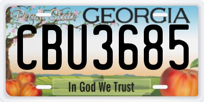 GA license plate CBU3685
