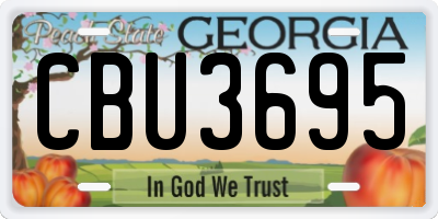 GA license plate CBU3695