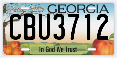 GA license plate CBU3712