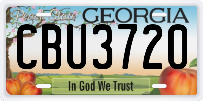 GA license plate CBU3720