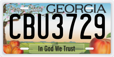 GA license plate CBU3729