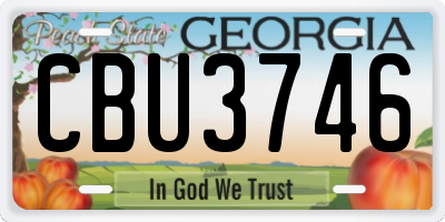 GA license plate CBU3746