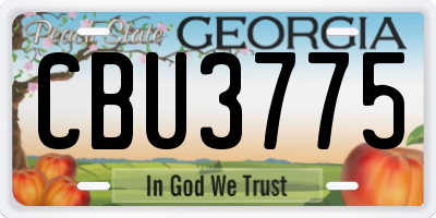 GA license plate CBU3775