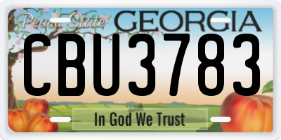 GA license plate CBU3783