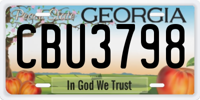 GA license plate CBU3798