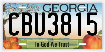 GA license plate CBU3815