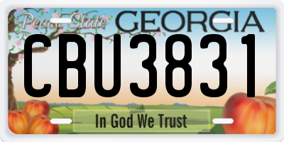 GA license plate CBU3831