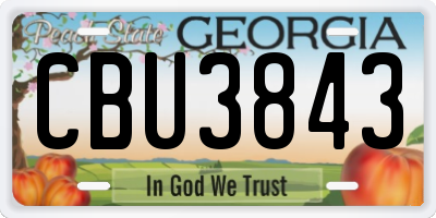 GA license plate CBU3843