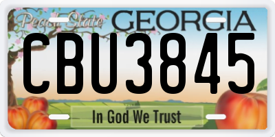 GA license plate CBU3845