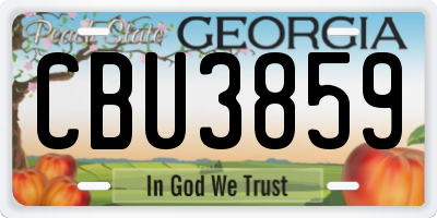GA license plate CBU3859