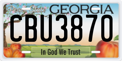 GA license plate CBU3870