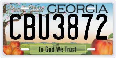 GA license plate CBU3872