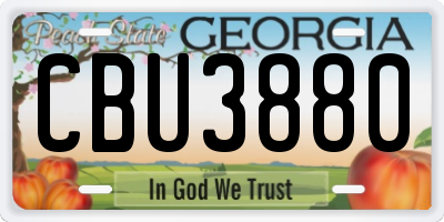 GA license plate CBU3880