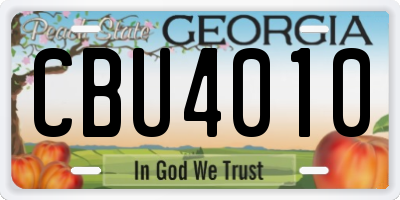 GA license plate CBU4010