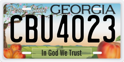 GA license plate CBU4023