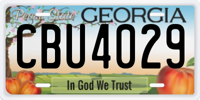GA license plate CBU4029