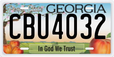 GA license plate CBU4032
