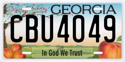 GA license plate CBU4049