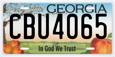 GA license plate CBU4065