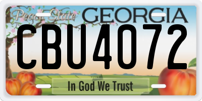 GA license plate CBU4072