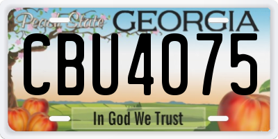 GA license plate CBU4075