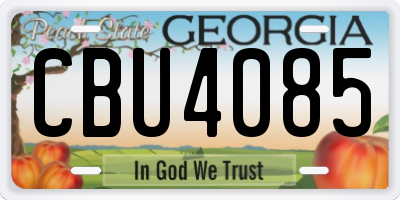 GA license plate CBU4085