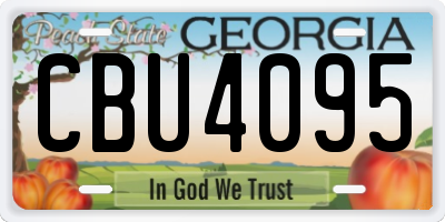 GA license plate CBU4095